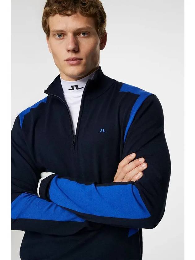 Men s Kendrick Zip up Golf Sweater Navy GMKW11175 6855 - J.LINDEBERG - BALAAN 3