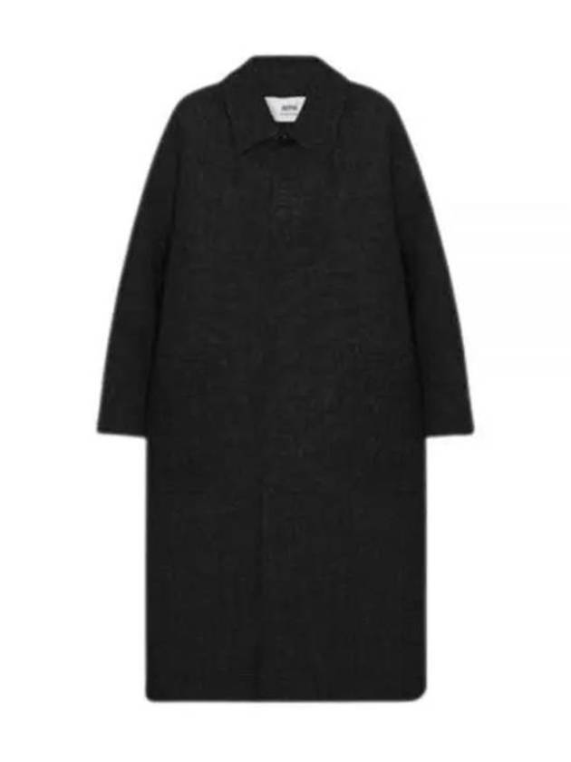 Oversized Wool Single Coat Black - AMI - BALAAN 2