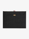 RWB Tab Leather Document Medium Clutch Bag Black - THOM BROWNE - BALAAN 2