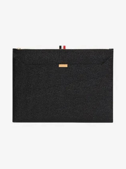 RWB Tab Leather Document Medium Clutch Bag Black - THOM BROWNE - BALAAN 2