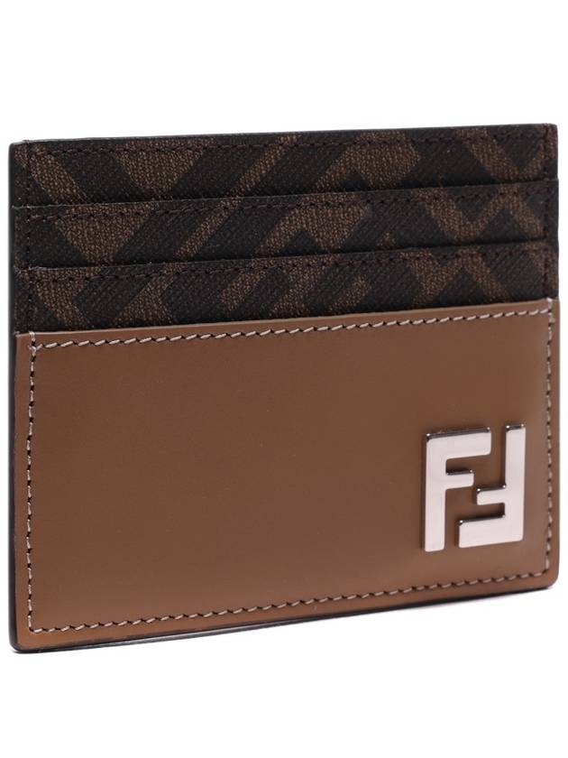 FF square leather card wallet beige - FENDI - BALAAN 4