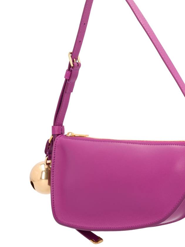 embossed logo bell-embellished mini shield leather sling shoulder bag purple - BURBERRY - BALAAN 4