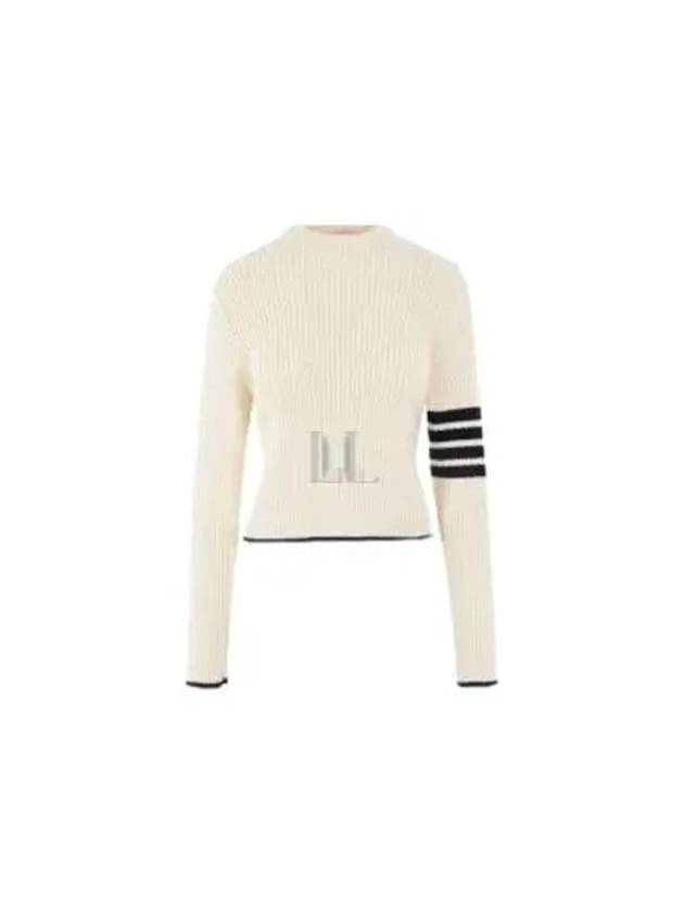 4 Bar Stripe Cable Knit Top White - THOM BROWNE - BALAAN 2