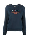 Women's Color Block Logo Sweat Sweatshirt Navy - A.P.C. - BALAAN 3