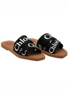 Woody Logo Flat Mule Slippers Black - CHLOE - BALAAN 2