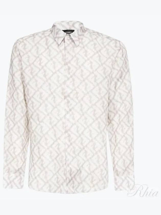 FF Linen Long Sleeve Shirt Rock - FENDI - BALAAN 2