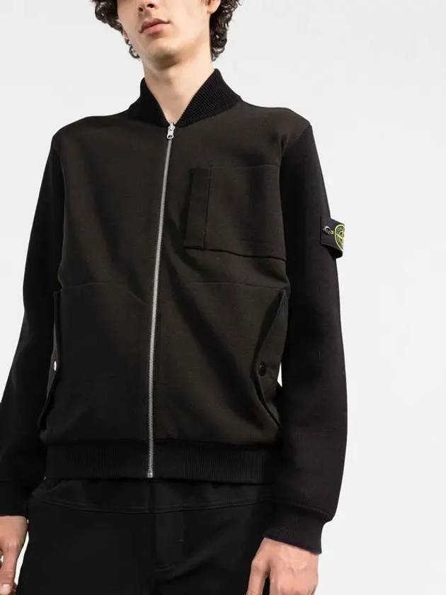 Compass Patch Zip-up Jacket Black - STONE ISLAND - BALAAN 4