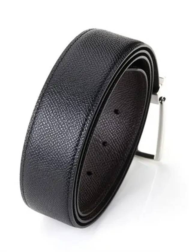 Gancini Reversible Adjustable Leather Belt Dark Brown - SALVATORE FERRAGAMO - BALAAN 3