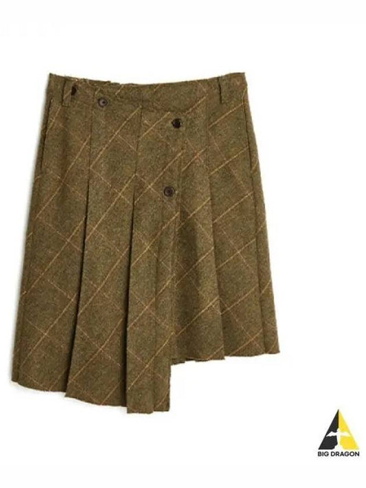 Women s Pleated Rab Wrap Skirt Brown W4224PKC - OUR LEGACY - BALAAN 1