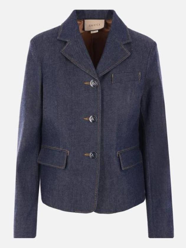 N26 women's jacket single breasted organic denim jacket - GUCCI - BALAAN 1