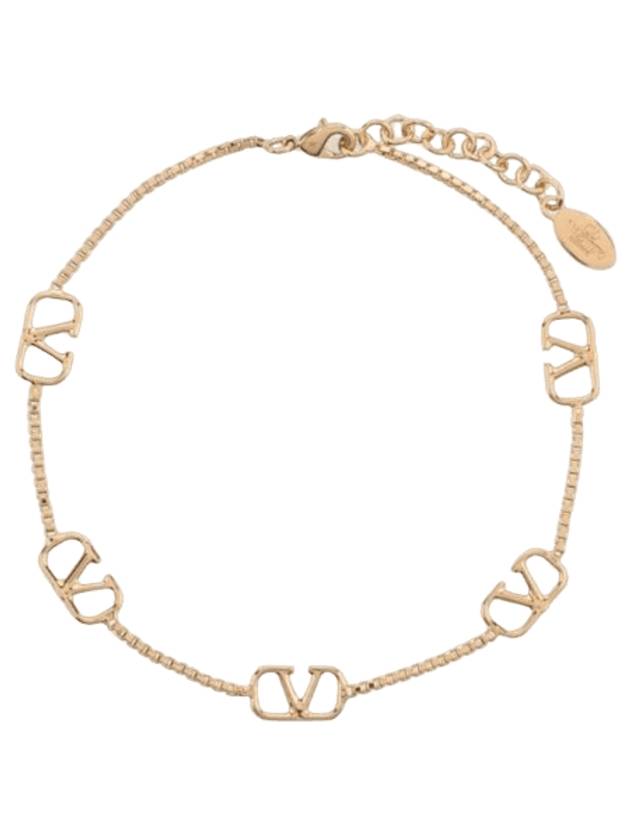 V Logo Signature Metal Bracelet Gold - VALENTINO - BALAAN 1