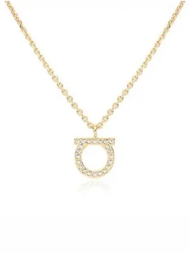 Gancini Crystals Necklace Gold - SALVATORE FERRAGAMO - BALAAN 2