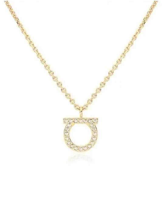 Gancini Crystals Necklace Gold - SALVATORE FERRAGAMO - BALAAN 2