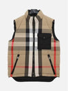 Reversible Check Pocket Embroidered Nylon Vest Beige - BURBERRY - BALAAN 2