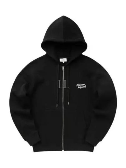 Handwriting Comfort Zip Up Hooodie Black - MAISON KITSUNE - BALAAN 2