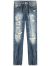 Men's Distressed Skinny Jeans Blue - DSQUARED2 - BALAAN 8