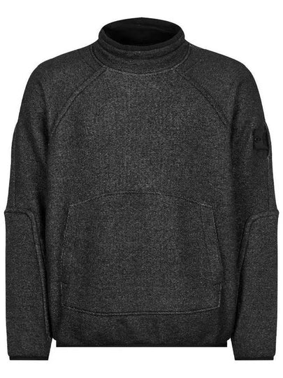 Logo Patch Mock Neck Sweatshirt Black - STONE ISLAND - BALAAN 2