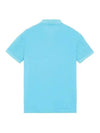 Logo Patch Washing Polo Shirt Aqua Blue - STONE ISLAND - BALAAN 4