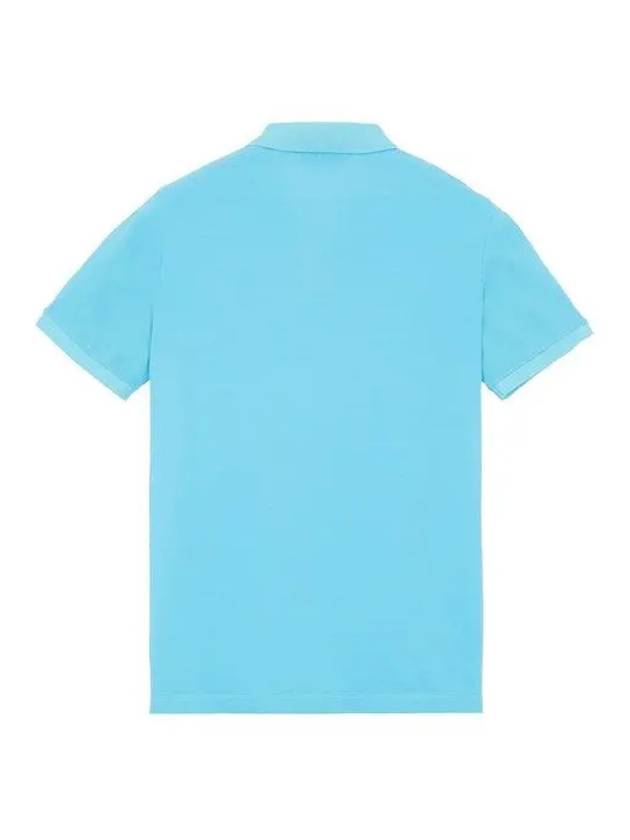 Logo Patch Washing Polo Shirt Aqua Blue - STONE ISLAND - BALAAN 4