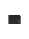 Tiny Cassandre Open Shiny Leather Card Wallet Black - SAINT LAURENT - BALAAN 1