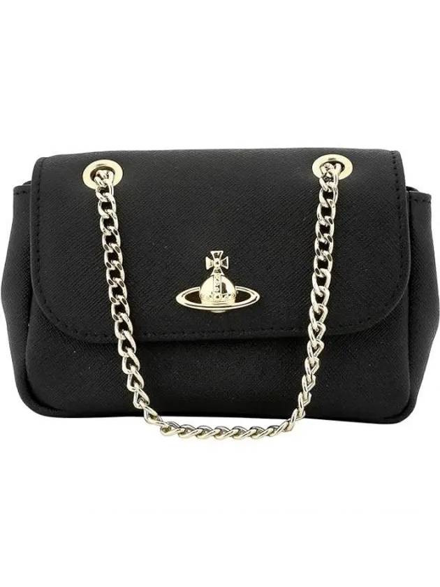 Logo Small Chain Cross Bag Black - VIVIENNE WESTWOOD - BALAAN 2