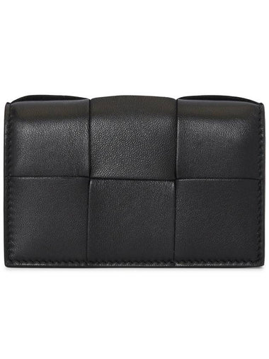 Intrecciato Flap Card Wallet Black - BOTTEGA VENETA - BALAAN 1