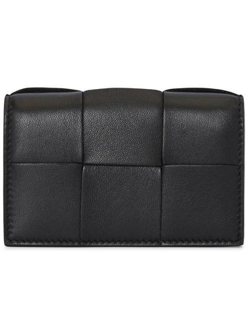 Intrecciato Flap Card Wallet Black - BOTTEGA VENETA - BALAAN 1