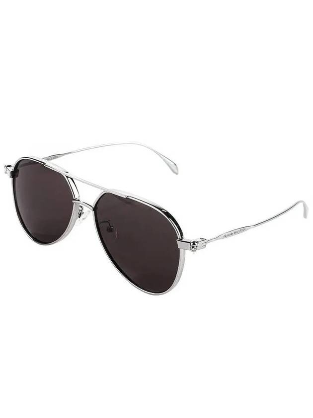 Eyewear Engraved Logo Pilot Frame Sunglasses Grey - ALEXANDER MCQUEEN - BALAAN 2