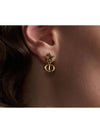 Lucky Charm Stud Crystal Pearl Earrings Gold - DIOR - BALAAN 5