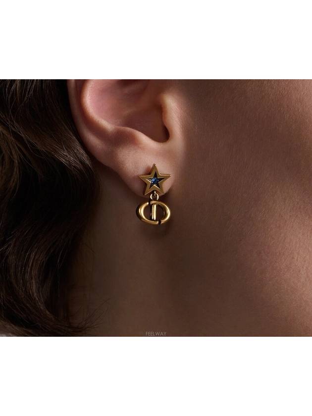 Lucky Charm Stud Crystal Pearl Earrings Gold - DIOR - BALAAN 5