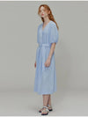 Linen Pleated Midi Dress Blue - OPENING SUNSHINE - BALAAN 5