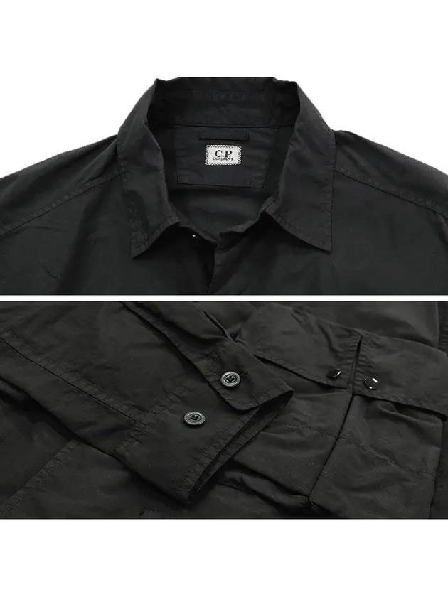 Flat Nylon Utility Over Long Sleeve Shirt Black - CP COMPANY - BALAAN 3