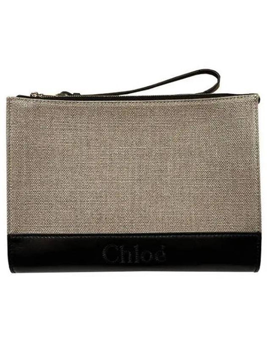 Sense Zipper Clutch Bag Beige Black - CHLOE - BALAAN 2