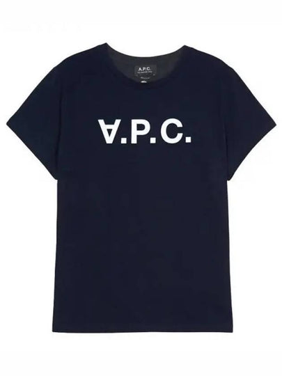 VPC Logo Organic Cotton Short Sleeve T-Shirt Navy - A.P.C. - BALAAN 2