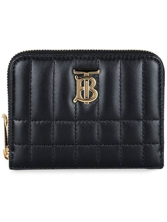 Lola Zipper Quilted Leather Half Wallet Black - BURBERRY - BALAAN 2