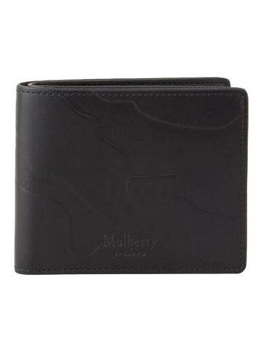 Camo Embossed Leather 8 Card Wallet Black - MULBERRY - BALAAN 1