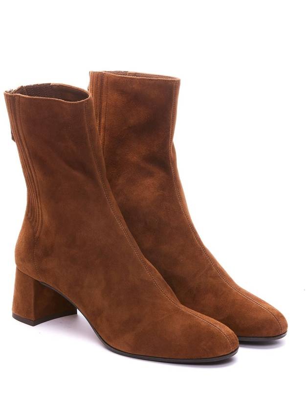 'Saint Honoré' Brown Bootie With Half Moon Heel In Suede Woman - AQUAZZURA - BALAAN 4