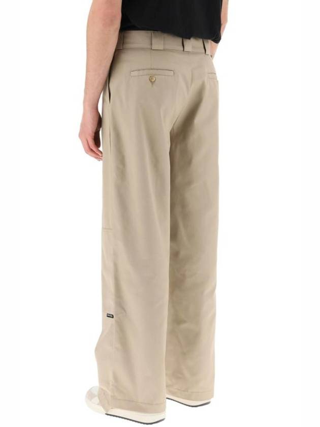 Reversed Waistband Chino Straight Pants Beige - PALM ANGELS - BALAAN 4