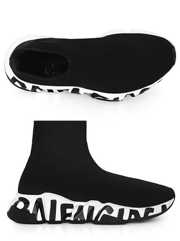 Speedrunner Graffiti Logo Sole High Top Sneakers Black - BALENCIAGA - BALAAN 3