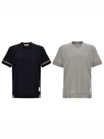 24SS Lightweight Cotton Short Sleeve TShirt MJS247AJ0129 - THOM BROWNE - BALAAN 1