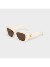 Eyewear Triomphe 04 Rectangle Sunglasses Ivory - CELINE - BALAAN 3