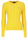 Embroidered Logo Pony Cable Knit Top Yellow - POLO RALPH LAUREN - BALAAN 3