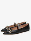 Horsebit Monogram GG Ballerina Black - GUCCI - BALAAN 4