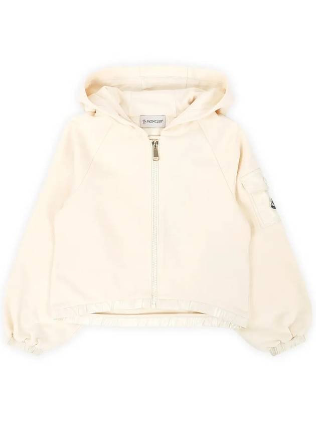 Kids Pocket Wappen Patch Hood Zip up Ivory 8G00020 809AG 050 8 10A - MONCLER - BALAAN 3