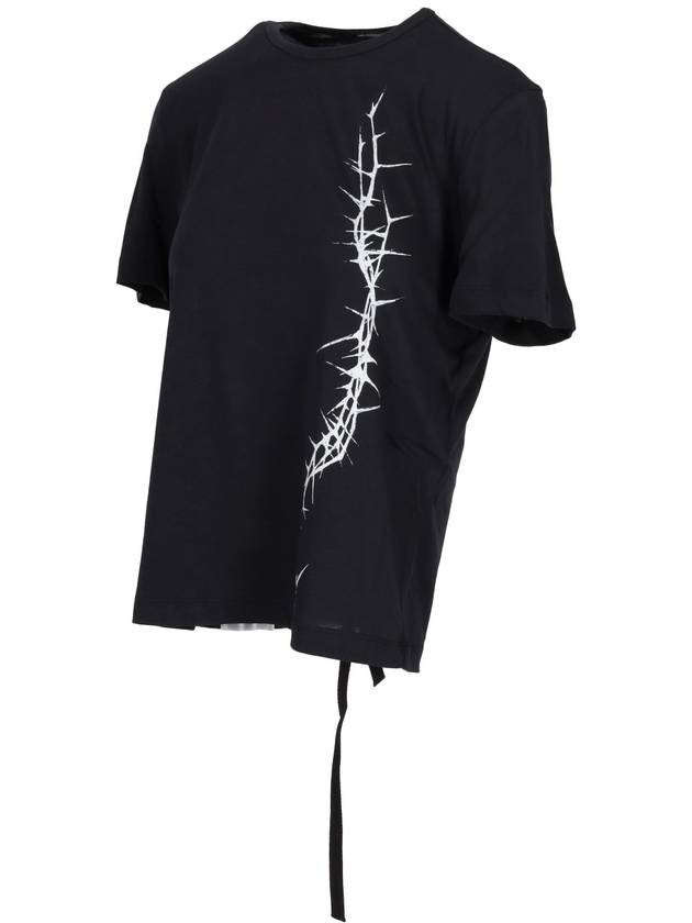 FANIE STANDARD FIT T-SHIRT "THORNS" PRINT BRUSHED - ANN DEMEULEMEESTER - BALAAN 2