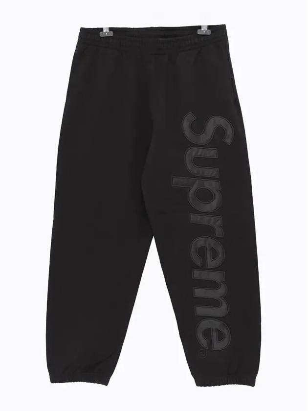 Satin Applique Track Pants Black - SUPREME - BALAAN 3