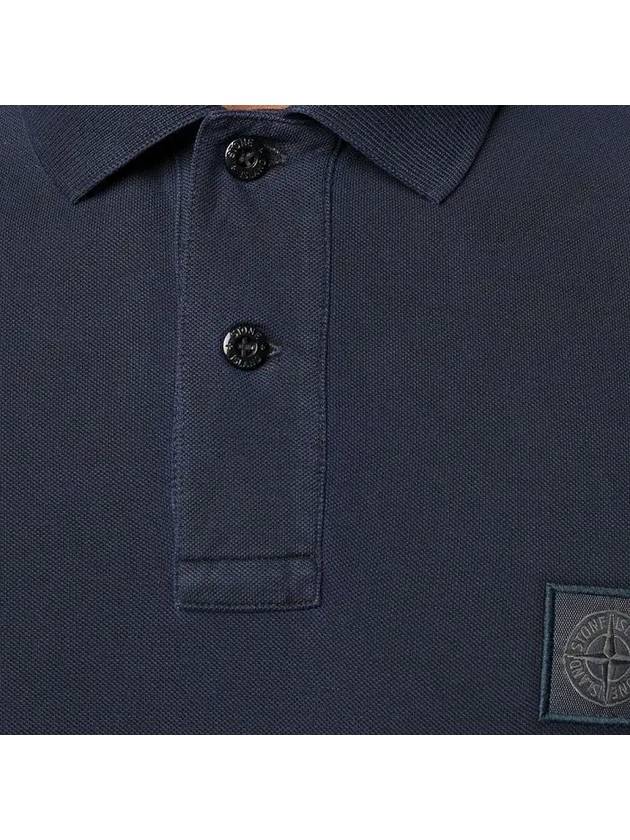 Men's Wappen Logo Patch Polo Shirt Navy - STONE ISLAND - BALAAN 5