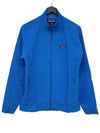 Logo Patch High Neck Zip Up Jacket Blue - PATAGONIA - BALAAN 3
