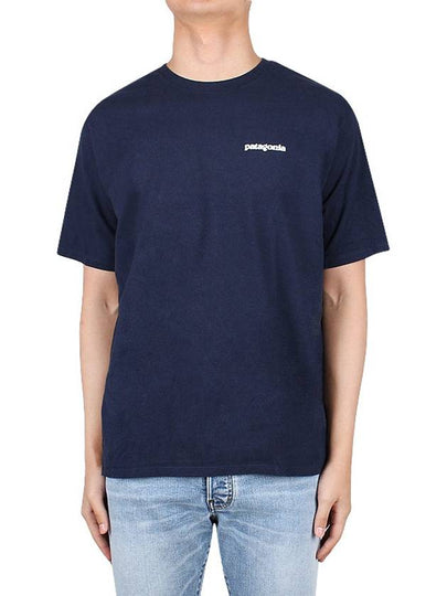 P 6 Logo Responsibili Short Sleeve T-Shirt Navy - PATAGONIA - BALAAN 2