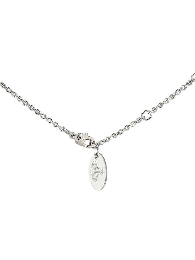 Women's Thin Line Short Flat ORB Pendant Necklace Silver - VIVIENNE WESTWOOD - BALAAN 4